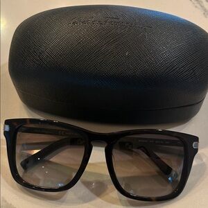 Salvatore Ferragamo Black Sunglasses with Case and Pouch
